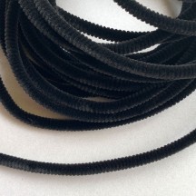 Soft 8mm Wired Chenille Cording in Black ~ 1 yd.